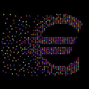 Euro of colorful pixels with an explosion. Vector illustration Illustrazione stock