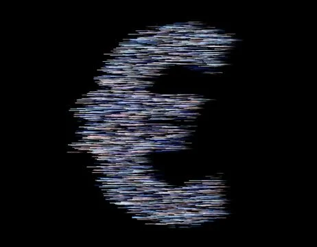 Euro composed of technological data lines Stock Illustration