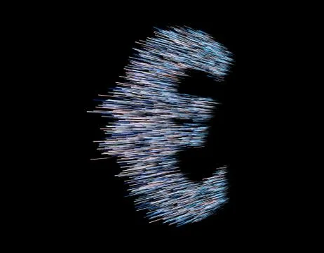 Euro composed of technological data lines Stock Illustration