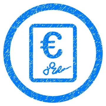Euro Contract Rounded Icon Rubber Stamp 스톡 일러스트