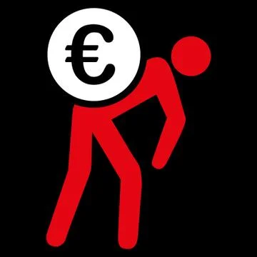 Euro Courier Flat Icon Stock Illustration