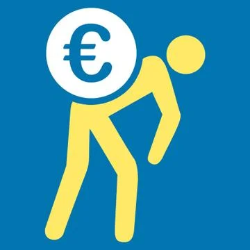 Euro Courier Flat Icon 스톡 일러스트