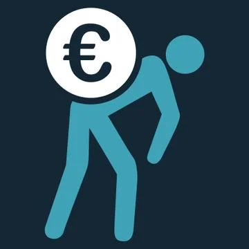 Euro Courier Flat Icon Stock Illustration