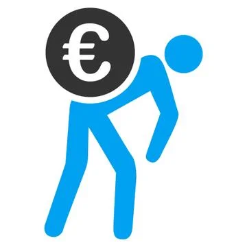 Euro Courier Flat Icon Illustrazione stock