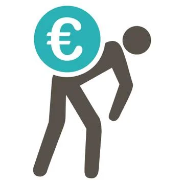 Euro Courier Flat Icon Illustrazione stock