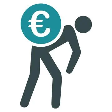 Euro Courier Flat Icon Stock Illustration
