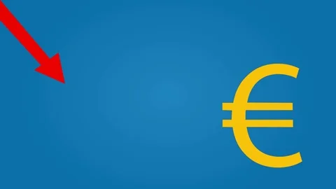 Euro Currency Falling Chart. Video stock 101318787
