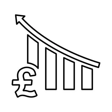 Euro Data Graphics icon. Line, outline design. Illustrazione stock