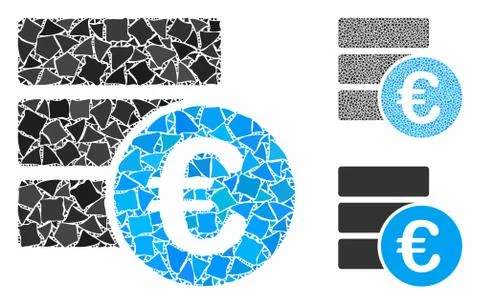 Euro database Mosaic Icon of Bumpy Parts Stock Illustration