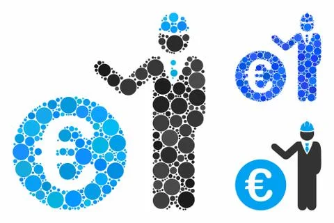 Euro developer Composition Icon of Circle Dots 스톡 일러스트