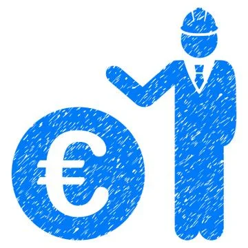Euro Developer Grainy Texture Icon 스톡 일러스트