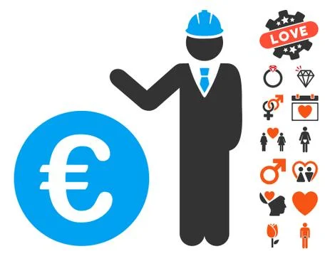 Euro Developer Icon With Bonus Illustrazione stock