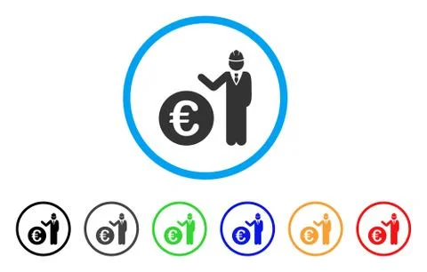 Euro Developer Rounded Icon イラスト素材