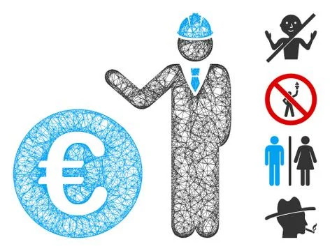 Euro Developer Web Vector Mesh Illustration Stock Illustration