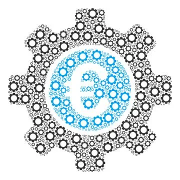 Euro Development Gear Composition of Cogs Illustrazione stock