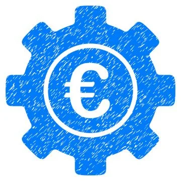Euro Development Gear Grainy Texture Icon Stock Illustration