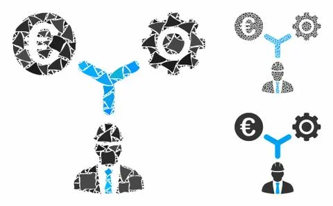 Euro development relations Composition Icon of Bumpy Elements Illustrazione stock