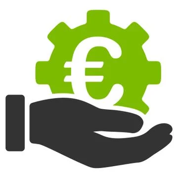 Euro Development Service Flat Icon Stock Illustration