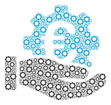 Euro Development Service Hand Composition of Cogs Illustrazione stock