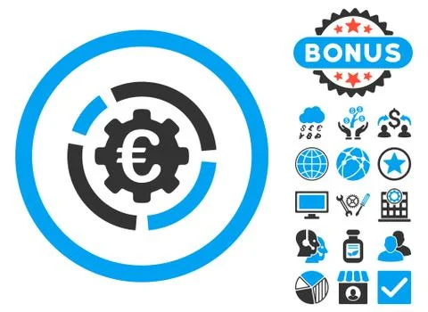 Euro Diagram Options Flat Vector Icon with Bonus Illustrazione stock