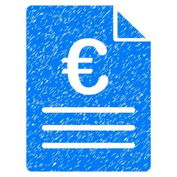 Euro Document Grunge Icon Stock Illustration