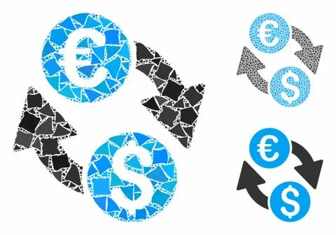 Euro Dollar change Composition Icon of Trembly Elements イラスト素材