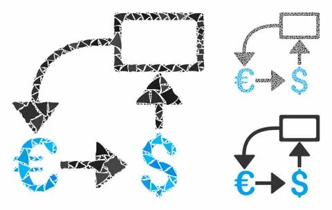 Euro Dollar flow chart Composition Icon of Tremulant Elements Stock Illustration