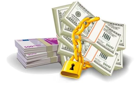 Euro dollar locked Stock Illustration