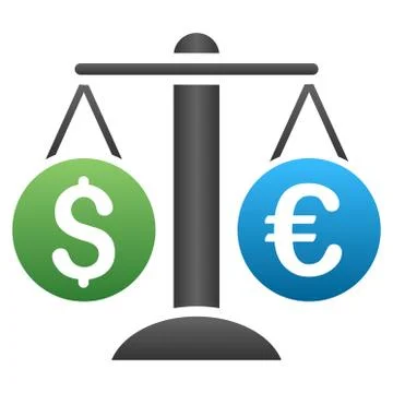 Euro Dollar Weight Gradient Vector Icon Stockillustratie