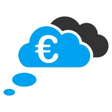 Euro Dream Clouds Flat Vector Icon 스톡 일러스트