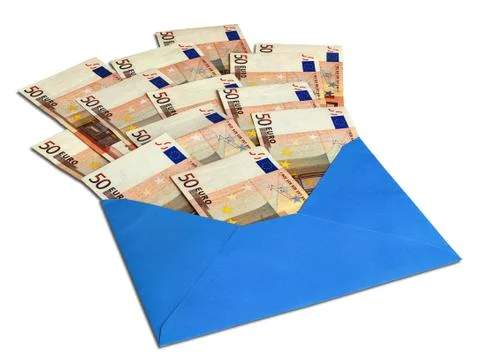 Euro in an envelope Stock Photos