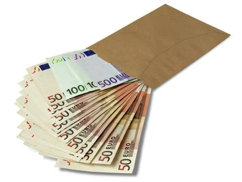Euro in an envelope Stock Photos