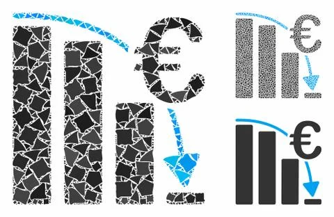 Euro epic fail crisis Composition Icon of Humpy Elements Illustrazione stock