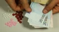Euro EUR, Counting Drugs and Money, Health Care, Colorful Pills HD Footage