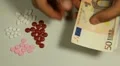 Euro EUR, Counting Drugs and Money, Health Care, Colorful Pills HD Footage