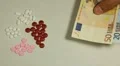 Euro EUR, Counting Drugs and Money, Health Care, Colorful Pills HD Footage