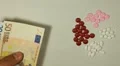 Euro EUR, Counting Drugs and Money, Health Care, Colorful Pills HD Footage
