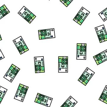 Euro eur vector seamless pattern Stock Illustration