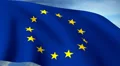 Euro Europe Flag Closeup Waving Against Blue Sky Eurozone EU European Union CG HD Footage