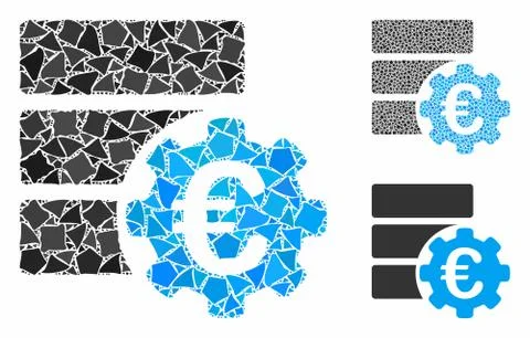 Euro financial database options Composition Icon of Trembly Pieces 스톡 일러스트