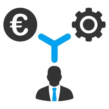 Euro Financial Development Flat Vector Icon Stock Illustration