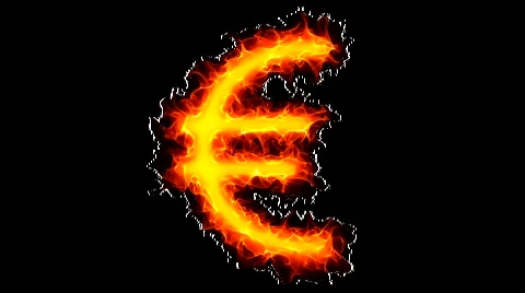 Euro on fire Video stock 1782922