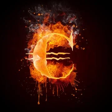 Euro in Fire Stock Illustration