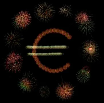 Euro fireworks Stock Illustration