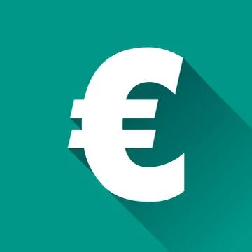 Euro flat design icon Stock Illustration
