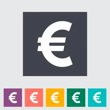 Euro flat icon. Stock Illustration