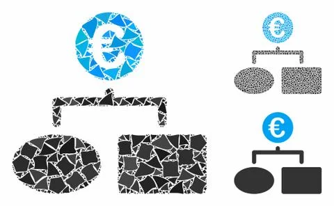 Euro flow chart Composition Icon of Bumpy Elements Stock Illustration
