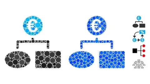 Euro Flow Chart Composition Icon of Circle Dots Stock Illustration