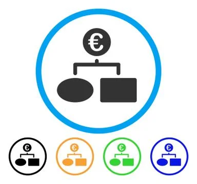 Euro Flow Chart Rounded Icon 스톡 일러스트