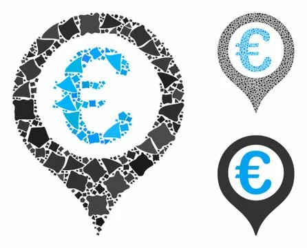 Euro geotargeting Composition Icon of Humpy Pieces Illustrazione stock